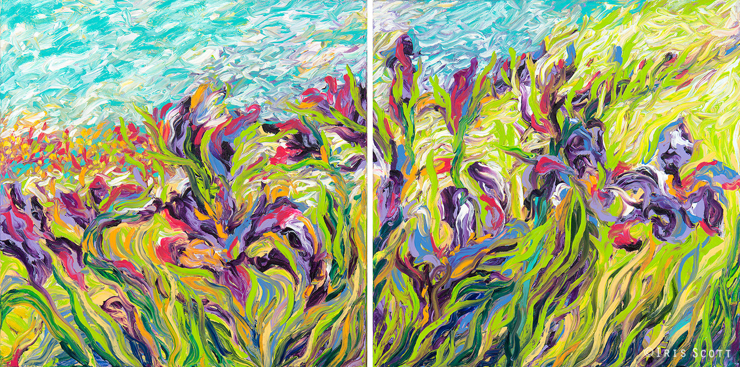 Irises by Iris (Diptych)