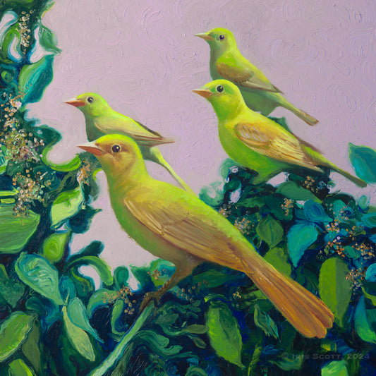 Luminous Lemon Finches