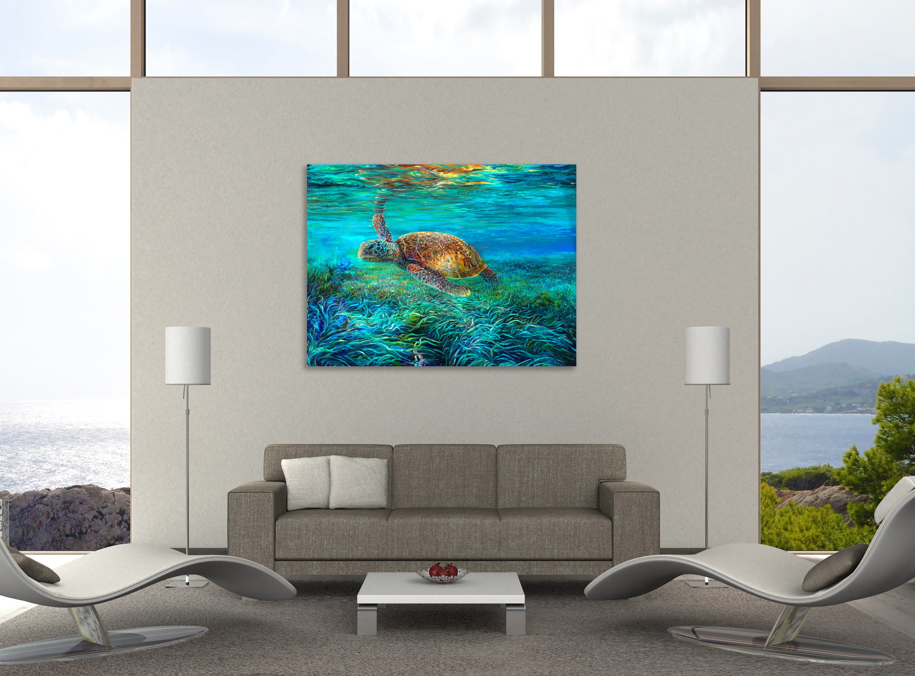 Blades Turtle by Iris Scott - Gallery Wrapped Canvas Print