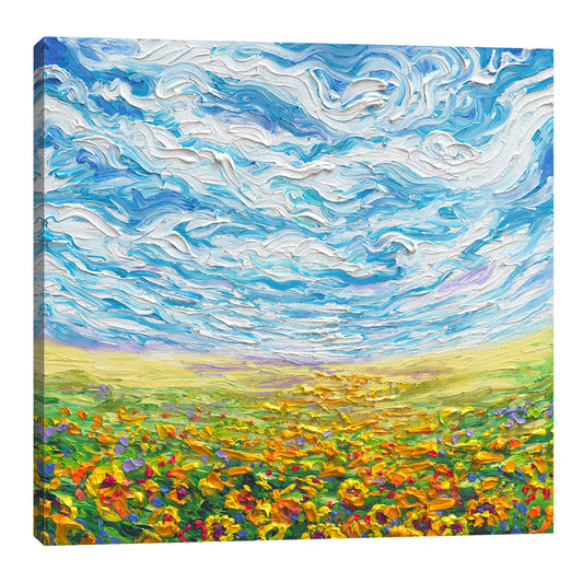 Big Sky Small Sunflowers | Canvas Print