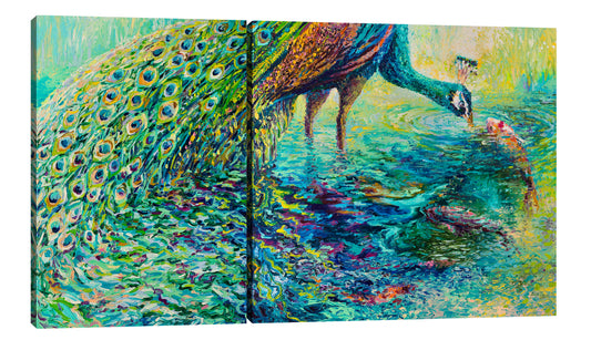 Peacock Parlay (Diptych) | Canvas Print