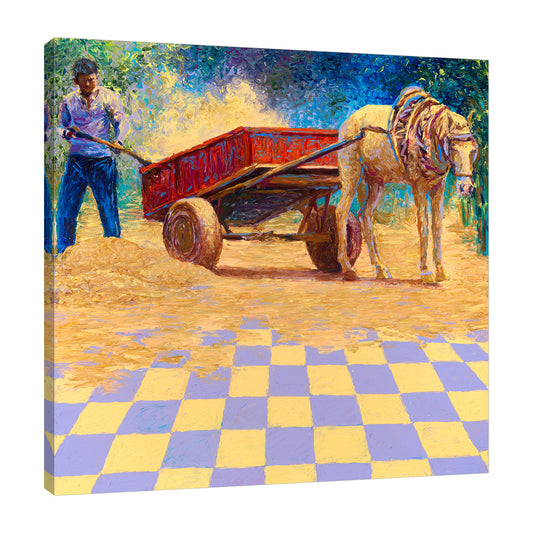 Dusty Horse Cart | Canvas Print