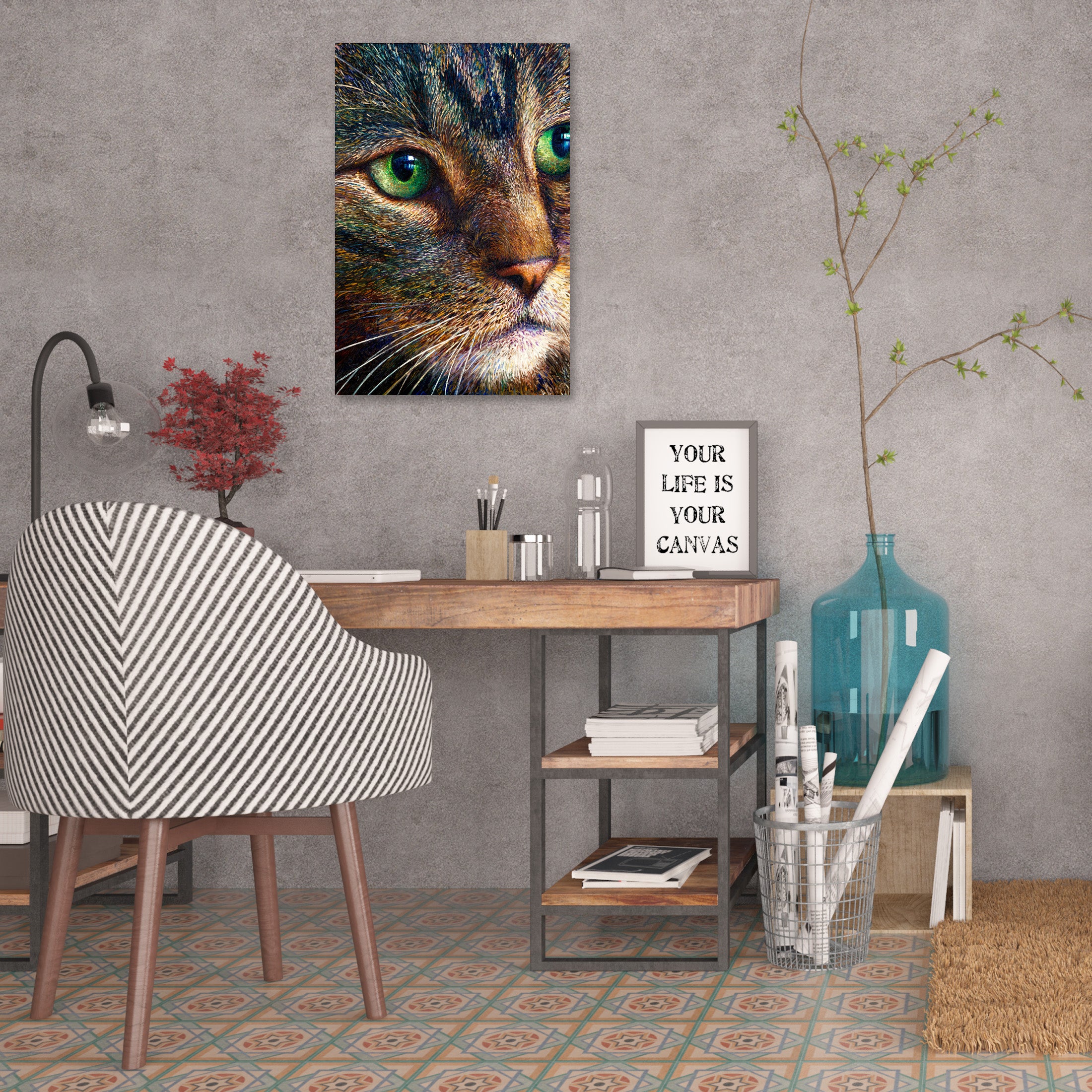 Broccoli Tabby By Iris Scott - Gallery Wrapped Canvas Print